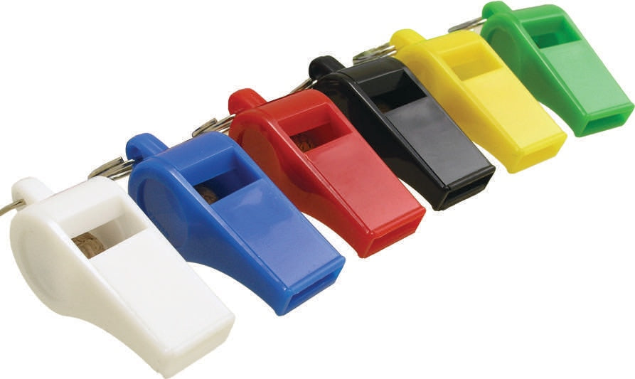 WHISTLE ACTION PLASTIC 12/BOX ASSORTED COLORS