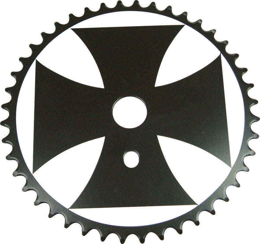 ACTION DISC 44 TOOTH STEEL BLACK/WHITE CHAINRING