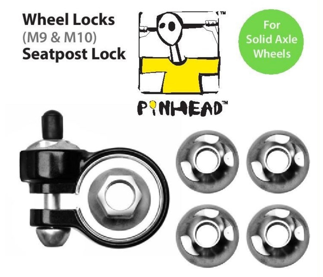 LOCK PINHEAD SOLID AXLE LOCK 3 PACK 9/10MM SEATPST
