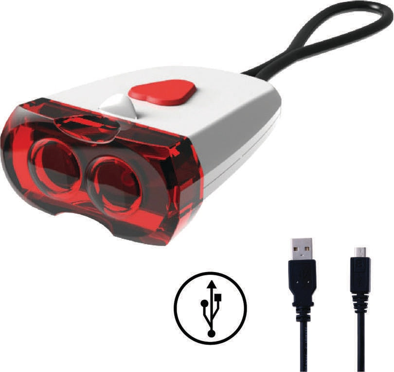 LIGHT REAR TORCH 4276 USB 10LM STRAP ON WHITE