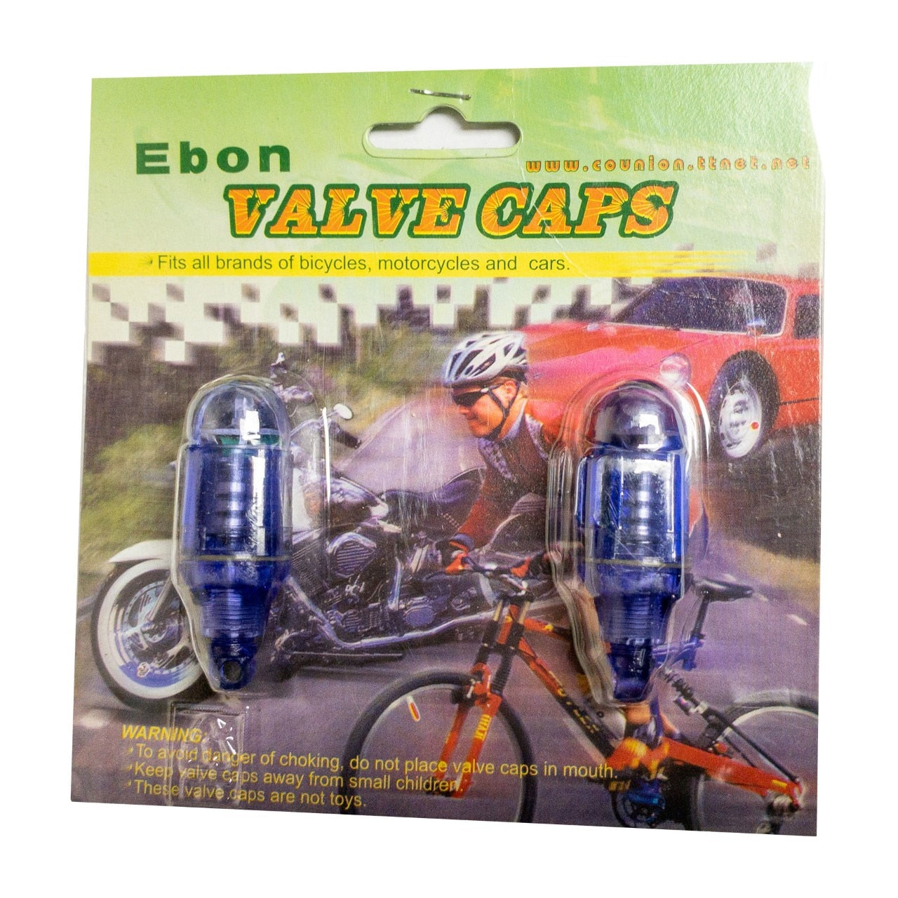 EBON VALVE CAP SENSOR LIGHT PAIR BLUE w/ WHITE LED