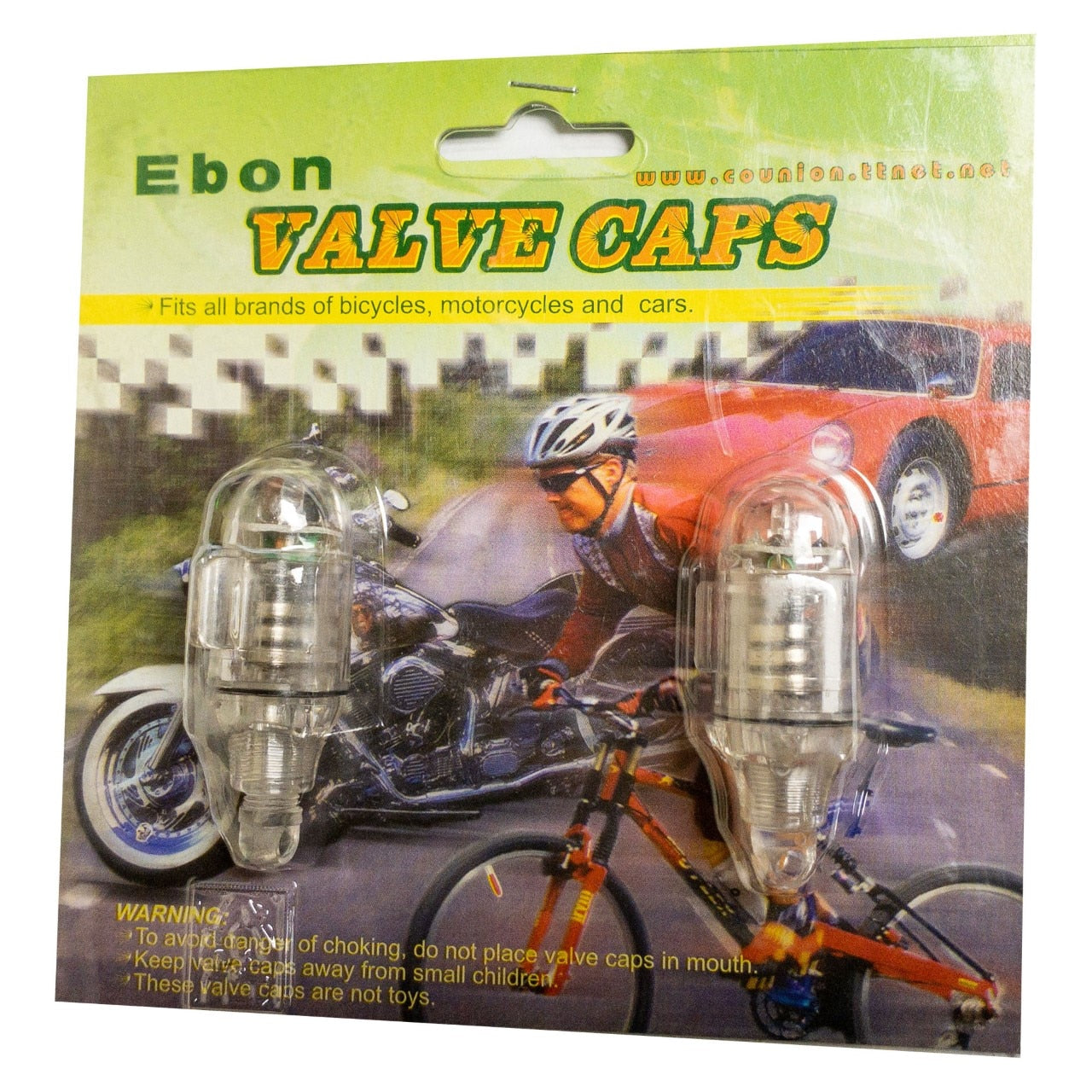 EBON VALVE CAP SENSOR LIGHT PAIR WHITE w/ WHITE LED