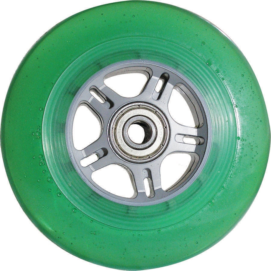 SCOOTER WHEEL CURB DOG GREEN W/BEARINGS