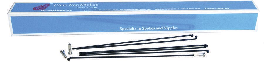 SPOKES ACTION 14G STAINLESS STEEL 257MM 75PC BLACK