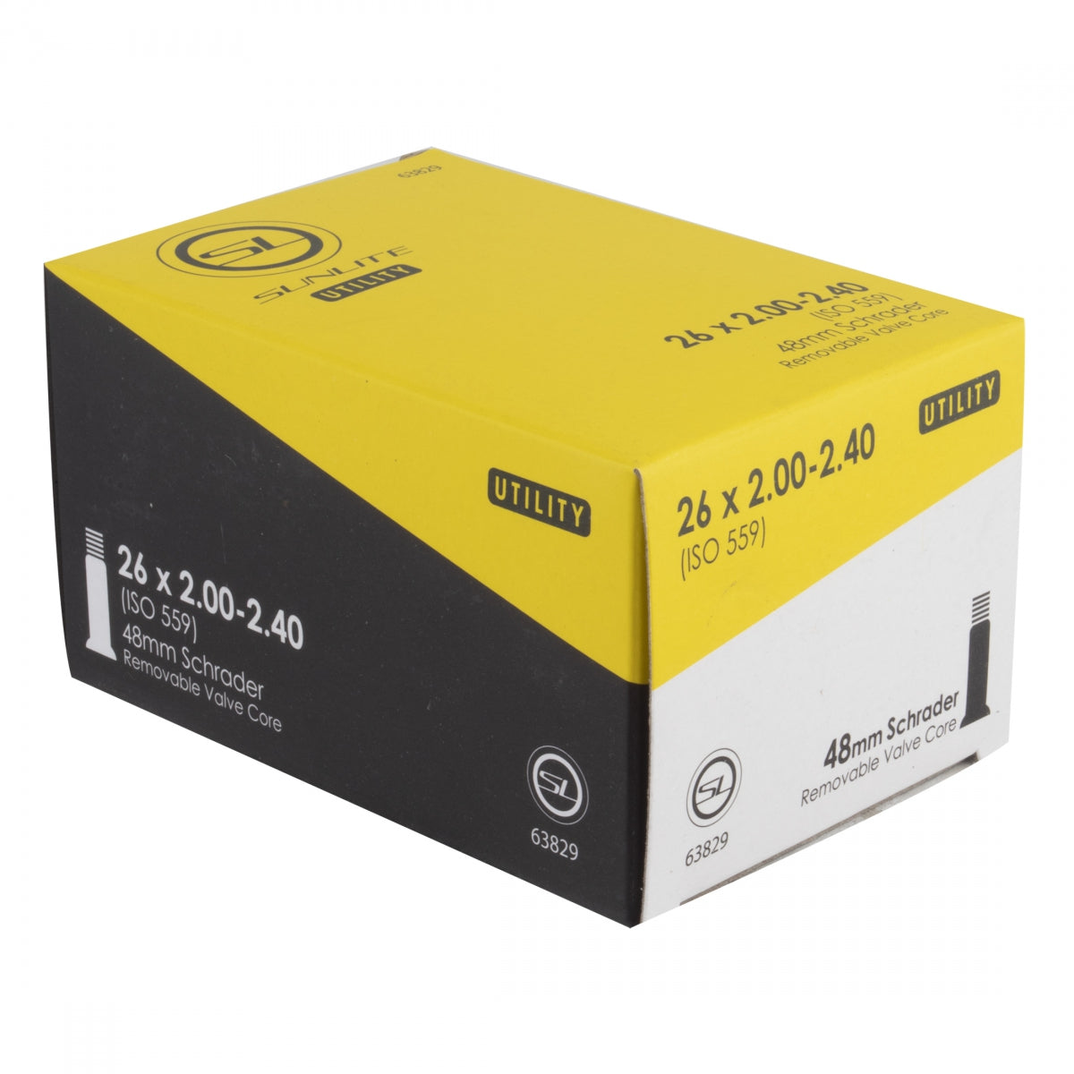 TUBE SUNLITE UTILITY 26x2.00-2.40 Standard Schrader Valve Tubes