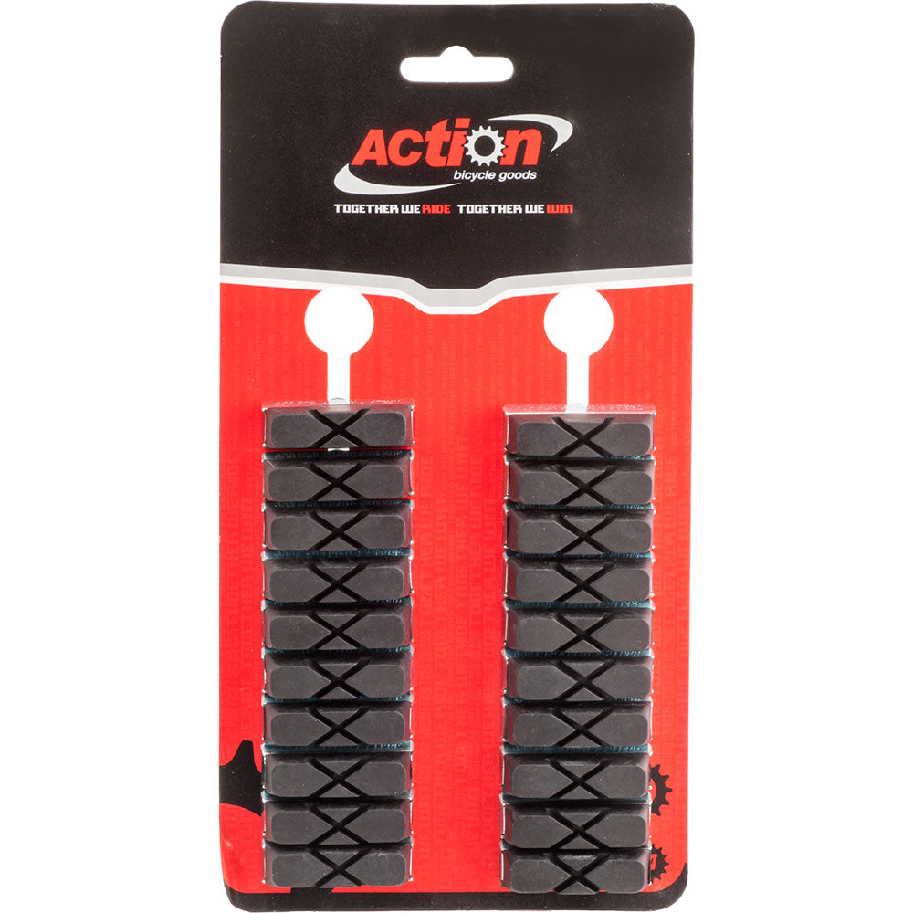 BRAKE SHOE ROAD ACTION X-CUT BLACK CARD OF 10 PAIR