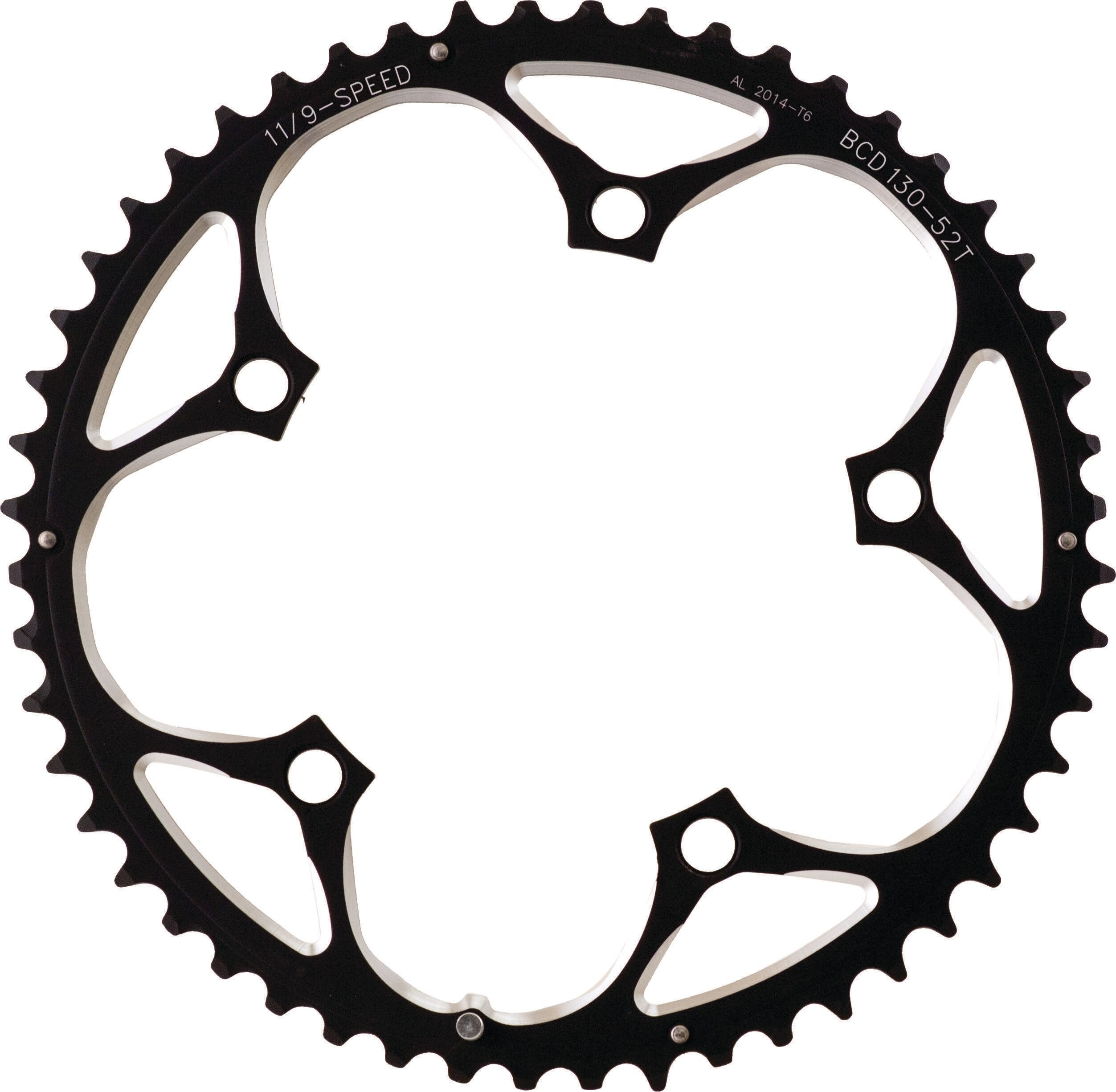 CHAINRING ACTION 130MM 52T BLK/SIL 3/32" RAMPED