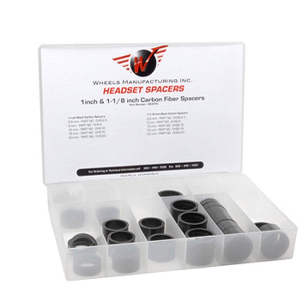 WHEELS MFG CARBON SPACER KIT 1-1/8" ASSORTED 62pc