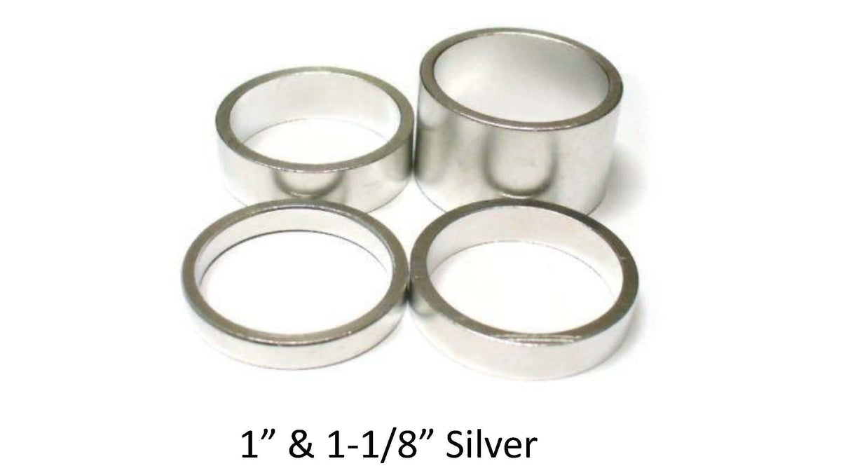 VUELTA 1 1/8" 2.5mm SILVER SPACER BAG/10