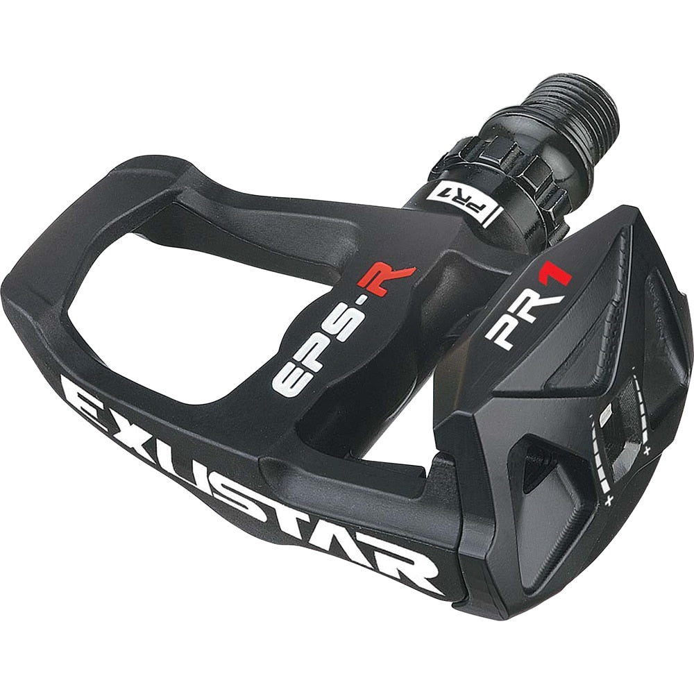 Exustar E-PR1 Road Look Keo comp. Black CNC axle w/cleats