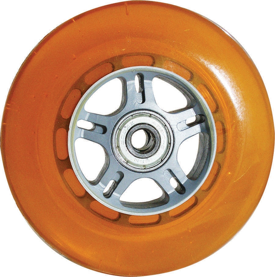 SCOOTER WHEEL CURB DOG ORANGE W/BEARINGS