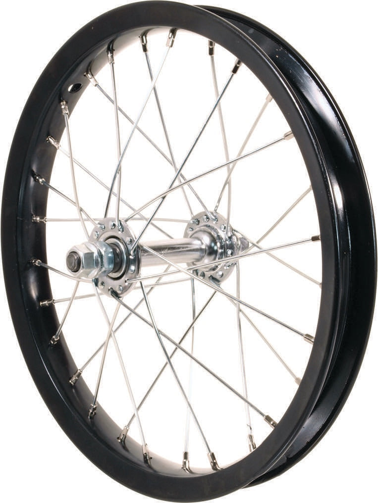 Wheel Alloy 14" W/Steel Hub Front Black
